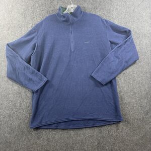 Vintage Patagonia Capilene Pullover Men's Extra Large Navy Made in USA ¼ Zip Y2K